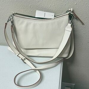 Nordstrom Cream Pebbled Leather Crossbody Bag